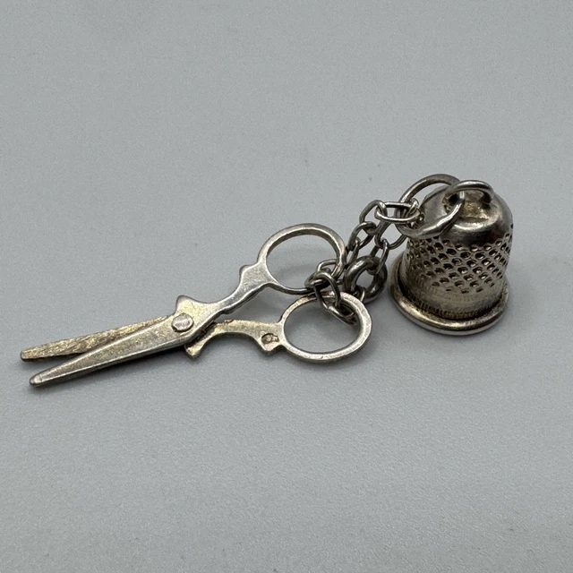Pendentif Ancien Art Nouveau Argenté - Breloque Marteau Et Coeur Strass - Vintage